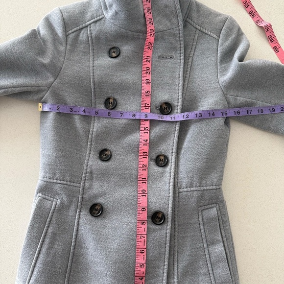 Grey Double Breasted Pea Coat - Picture 11 of 13